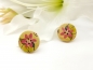 Preview: Blumen Knopf Ohrstecker Holz Button flower
